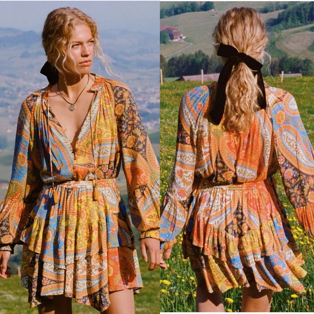 Spell Belladonna Handkerchief Mini Skirt Kaleidoscope - Picture 3 of 10